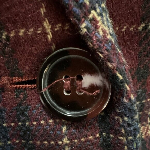 WOMEN'S VINTAGE SAG HARBOR Maroon & blue‎ Wool Blend Plaid Blazer 16 P￼ - Picture 6 of 7